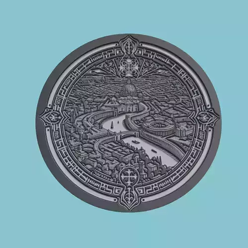 Vatican City Map Medallion Wall Art Printer