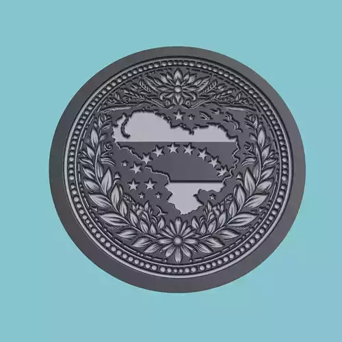 Venezuela Map Medallion Wall Art Printer 3D print model