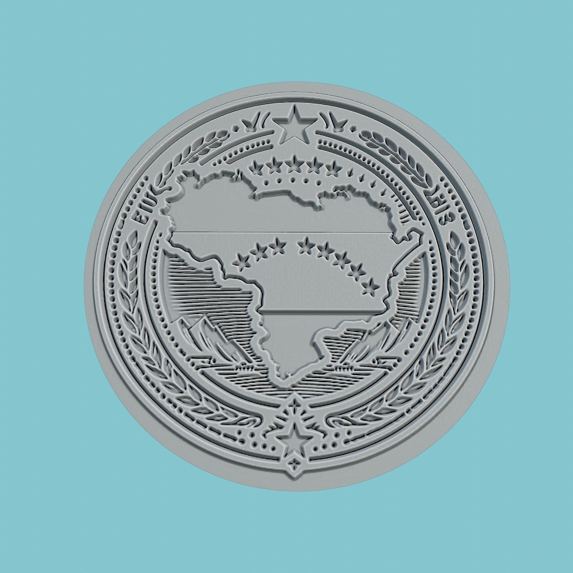 Venezuela Map Medallion Wall Art Printer 3D print model_2