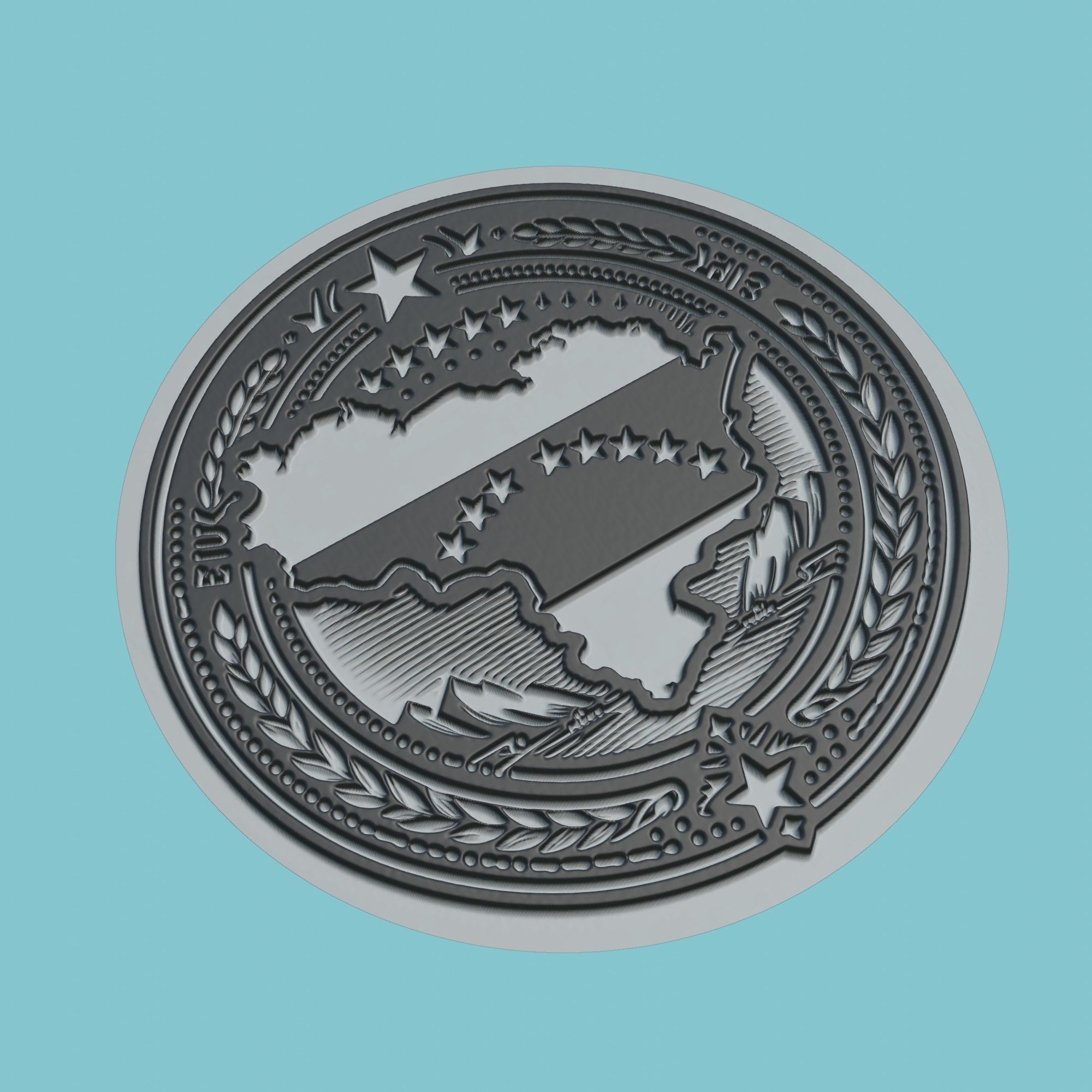 Venezuela Map Medallion Wall Art Printer 3D print model_1
