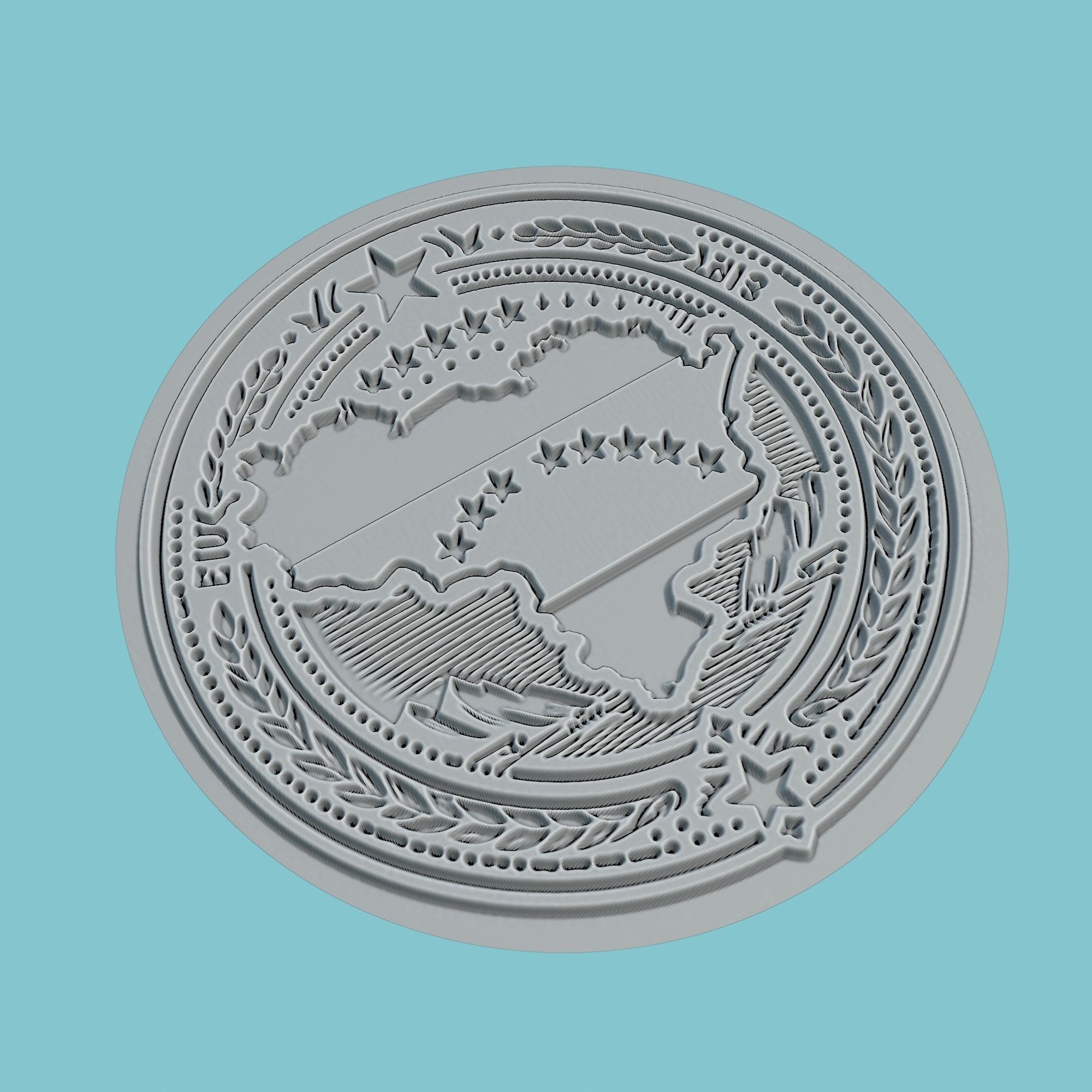 Venezuela Map Medallion Wall Art Printer 3D print model_3