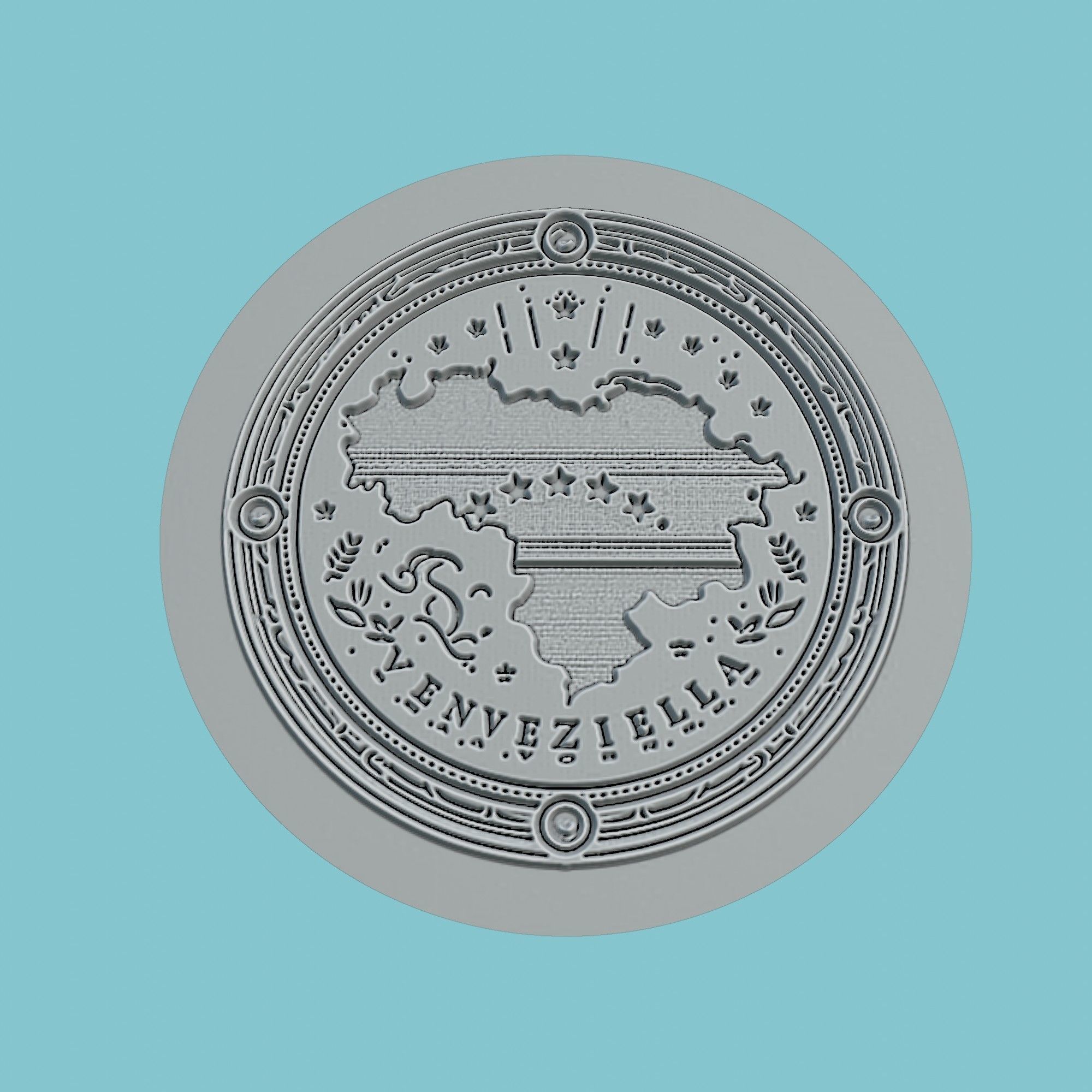 Venezuela Map Medallion Wall Art Printer 3D print model_2