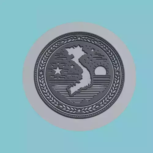Vietnam Map Medallion Wall Art Printer