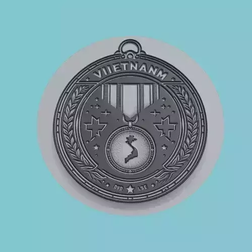 Vietnam Map Medallion Wall Art Printer