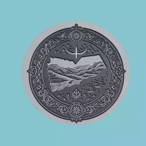 Yemen Map Medallion Wall Art Printer