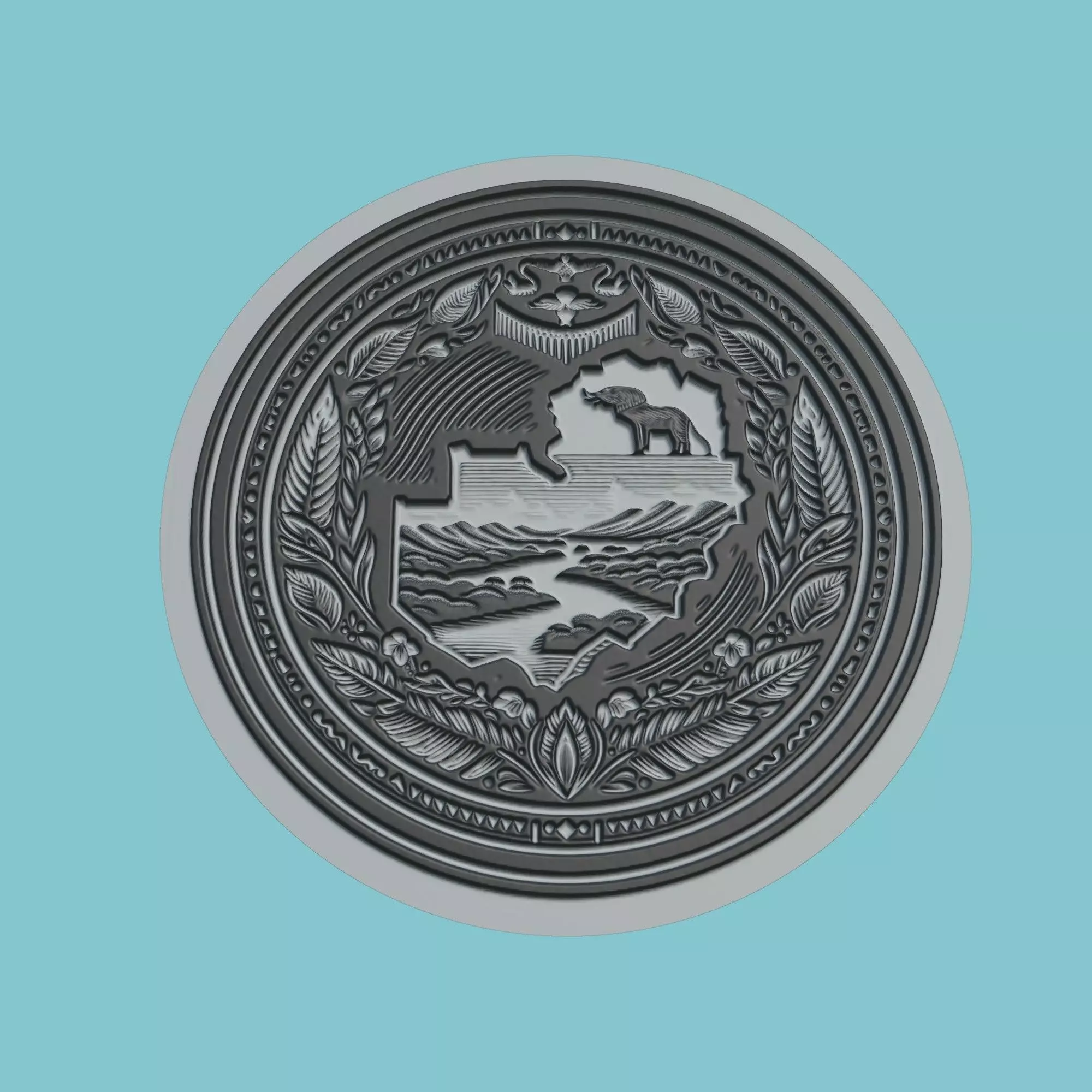 Zambia Map Medallion Wall Art Printer 3D print model_0