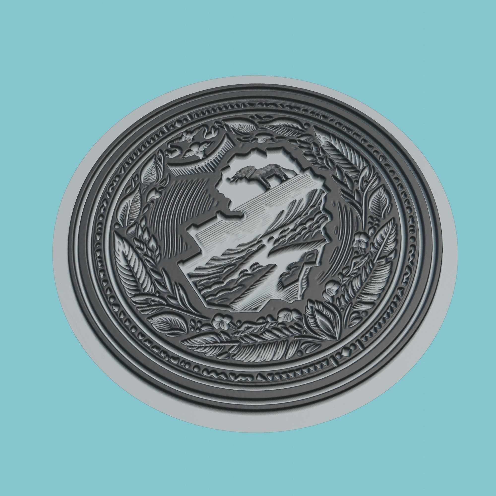 Zambia Map Medallion Wall Art Printer 3D print model_1