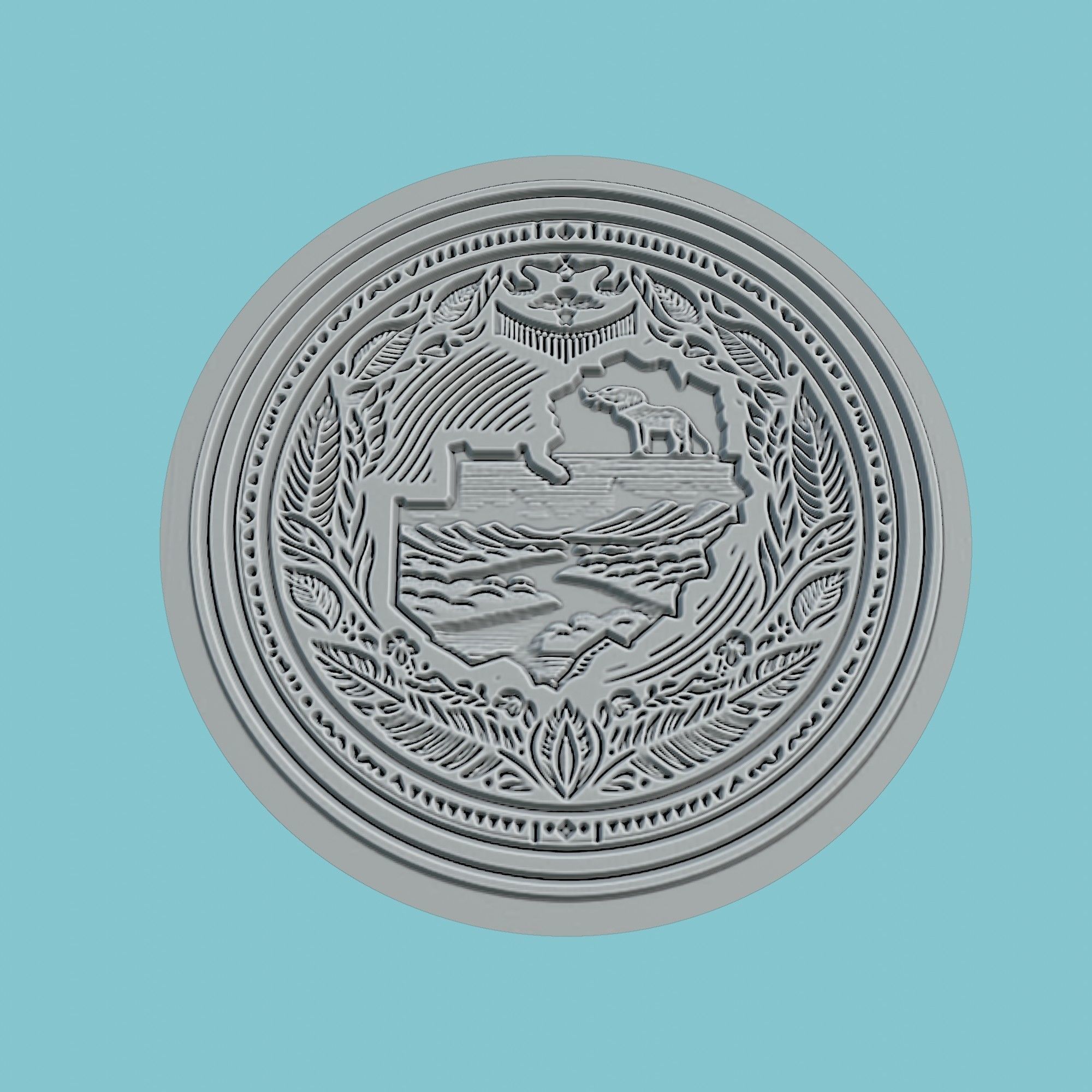 Zambia Map Medallion Wall Art Printer 3D print model_2