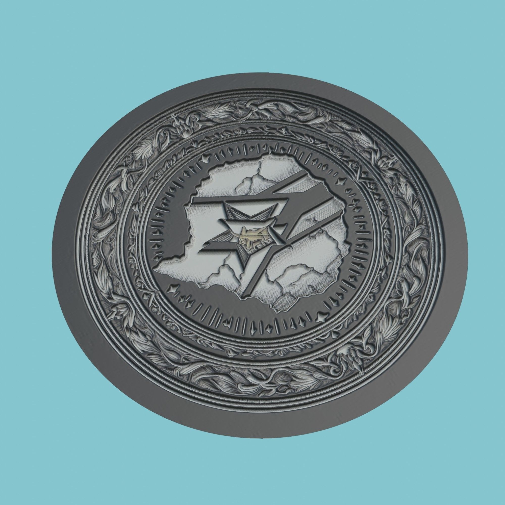 Zimbabwe Map Medallion Wall Art Printer 3D print model_1