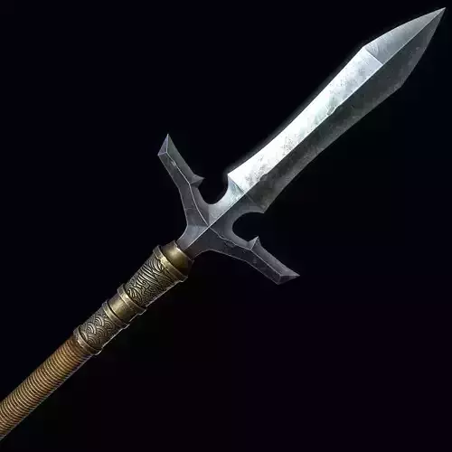 Japanese Spear jumonji yari Low-poly 3D model