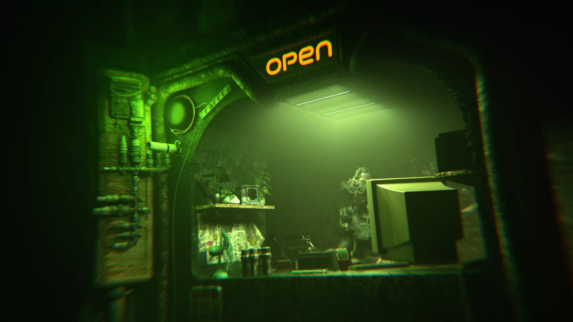 Cyber shop Low-poly 3D model_0