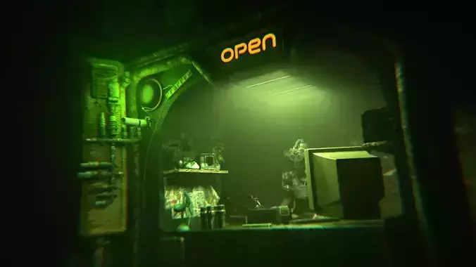 Cyber shop Low-poly 3D model Cyber shop Low-poly 3D model