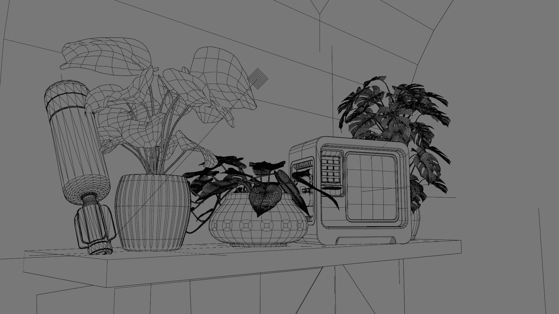 Cyber shop Low-poly 3D model_12