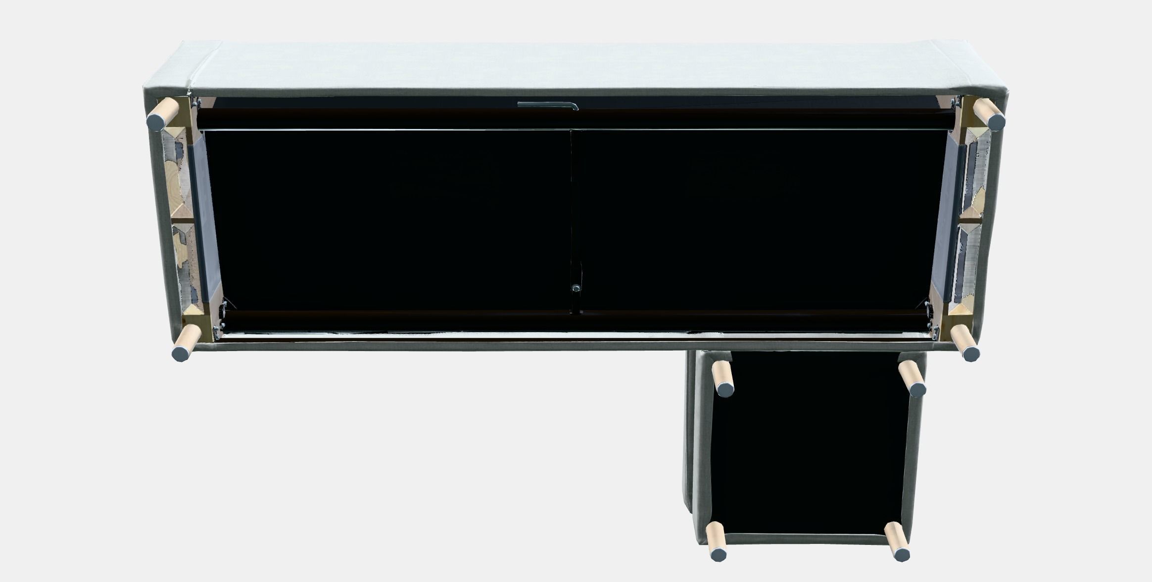 PARUP 3-seat sofa with chaise longue Low-poly 3D model_9