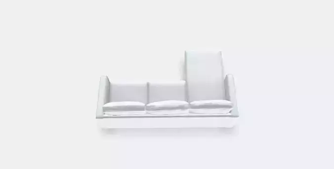 PARUP 3-seat sofa with chaise longue Low-poly 3D model
