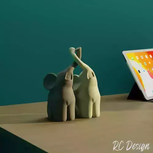 elefantes adorno decoration elephants 3D print model