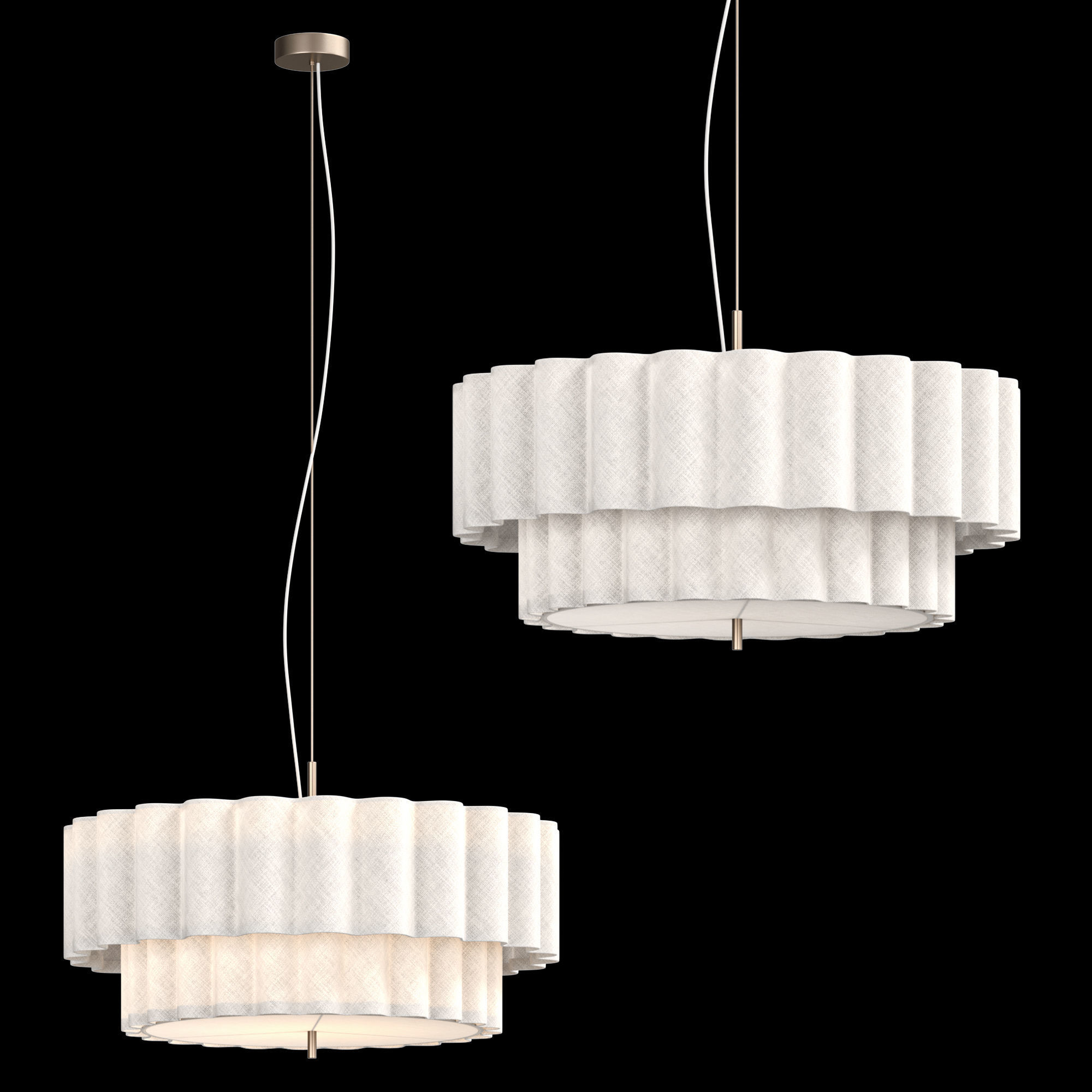Folia Fabric Pendant Light 3D model_7