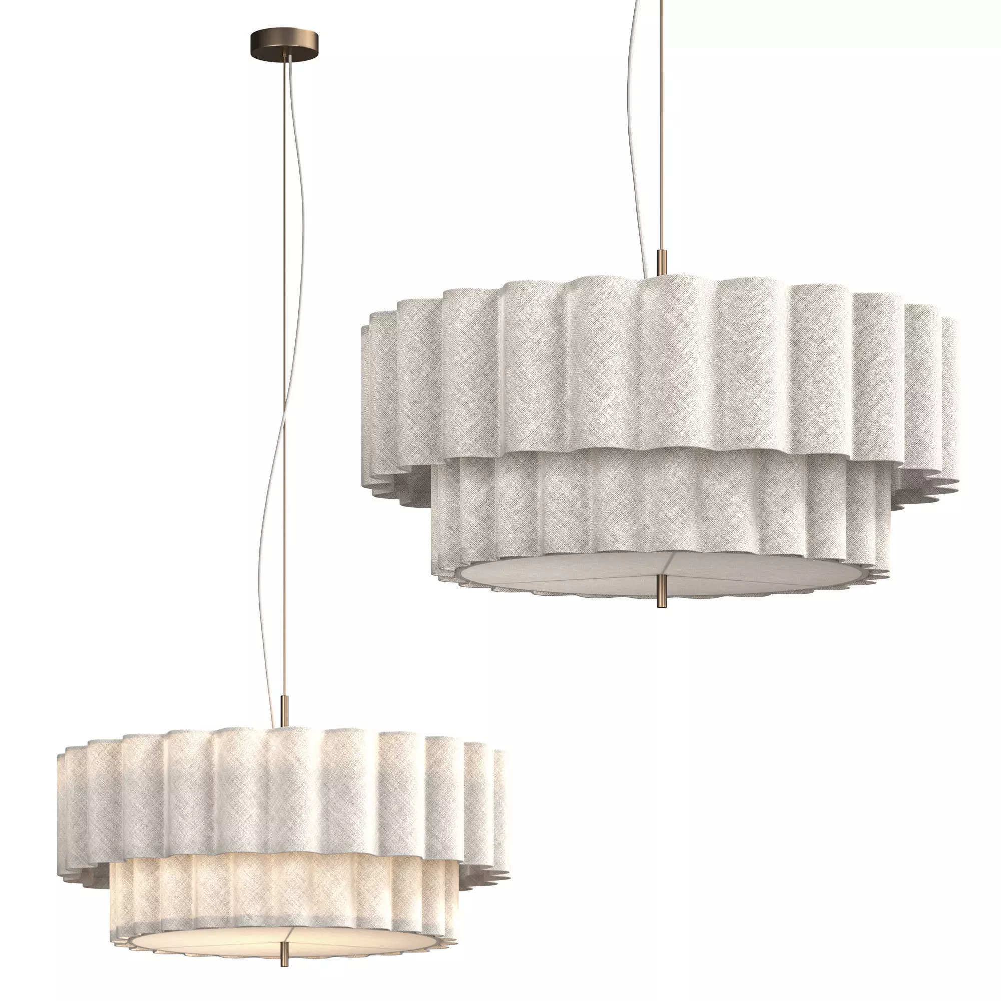 Folia Fabric Pendant Light 3D model_0