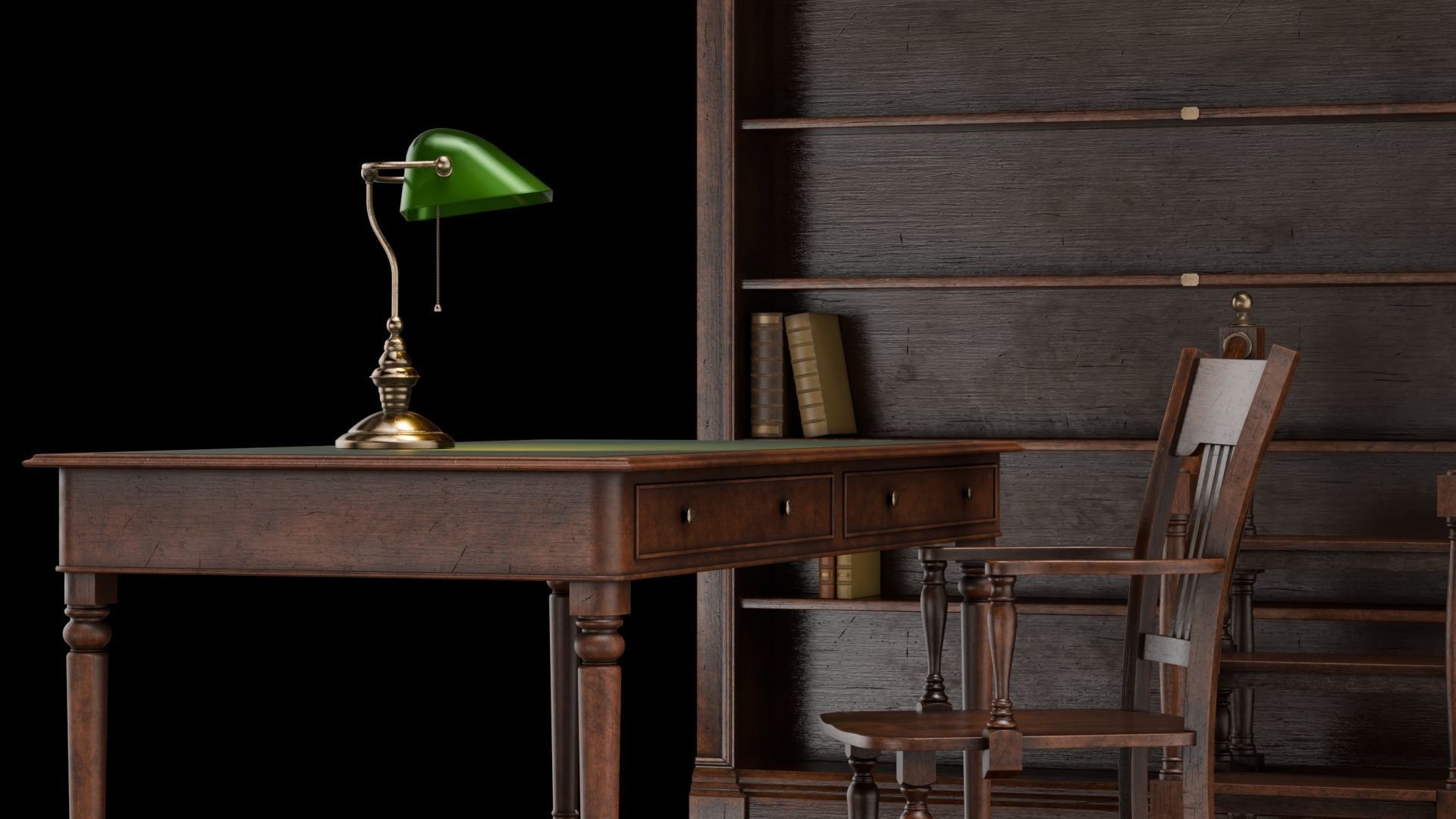 Old Library set 3D model_2
