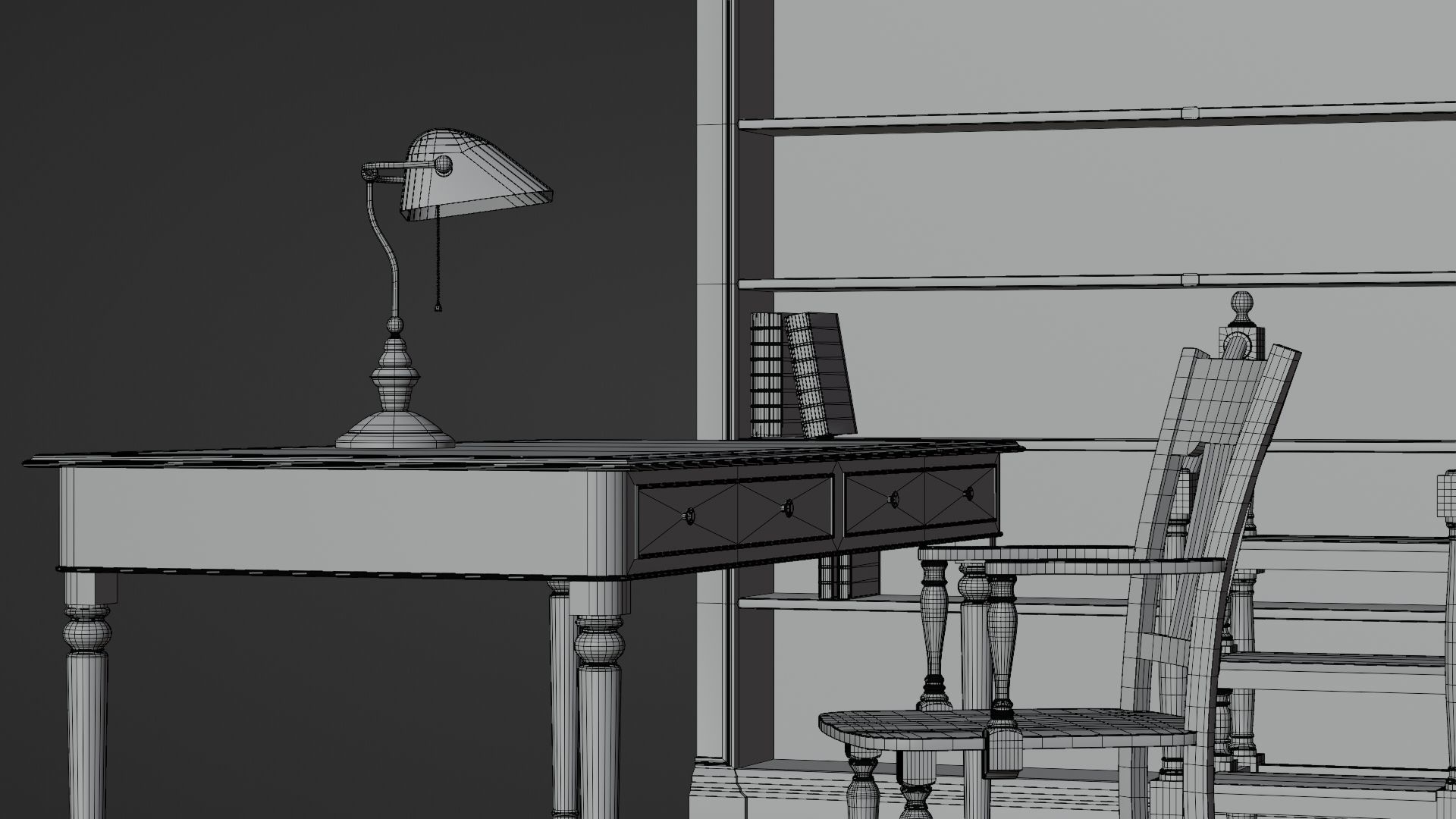Old Library set 3D model_9