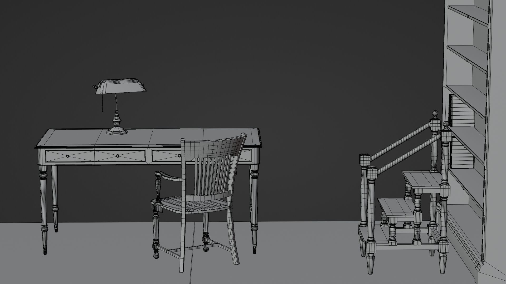 Old Library set 3D model_17