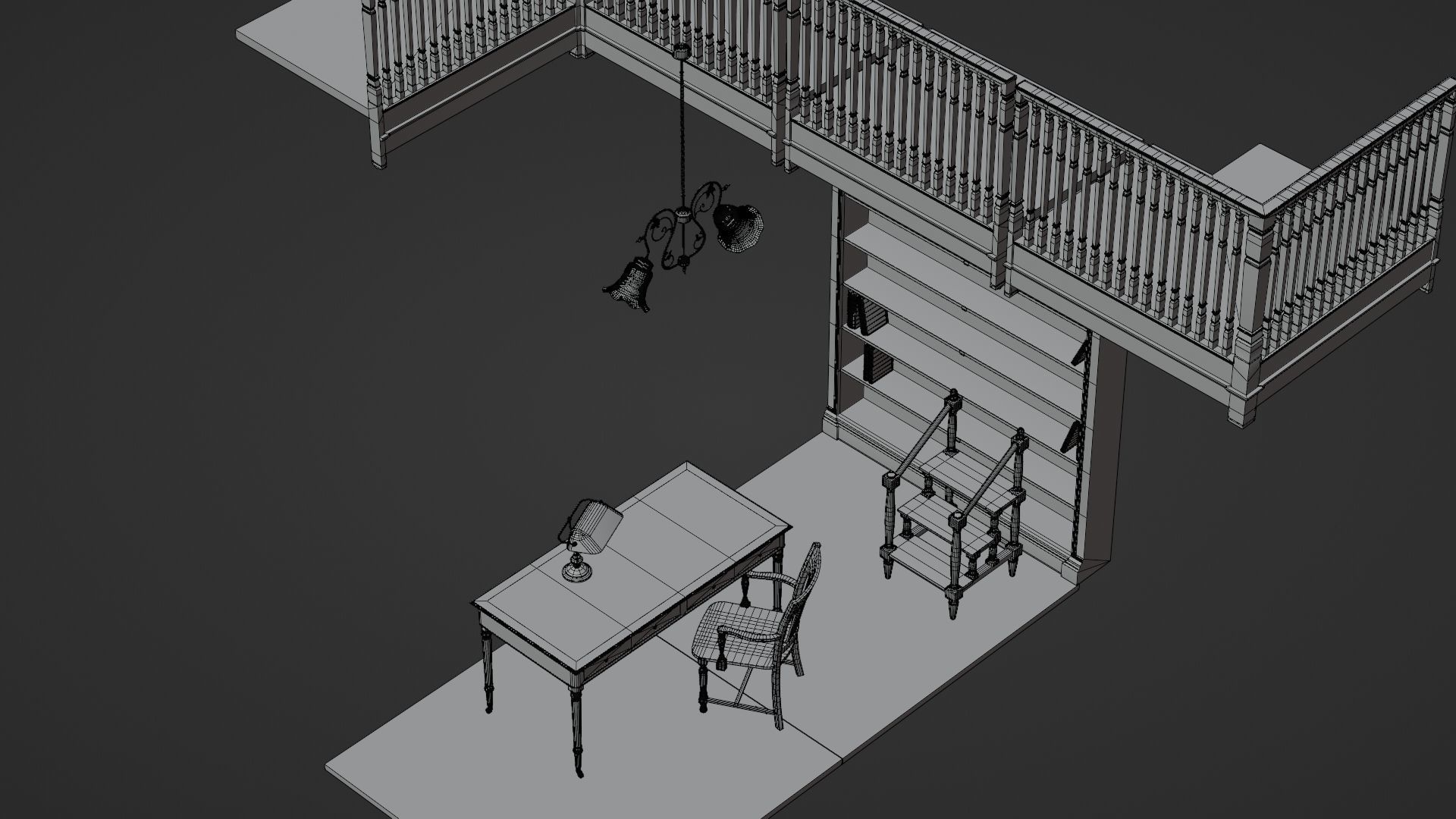 Old Library set 3D model_12