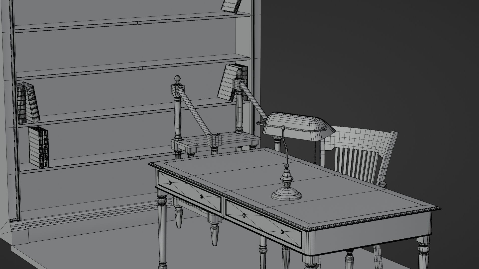 Old Library set 3D model_11