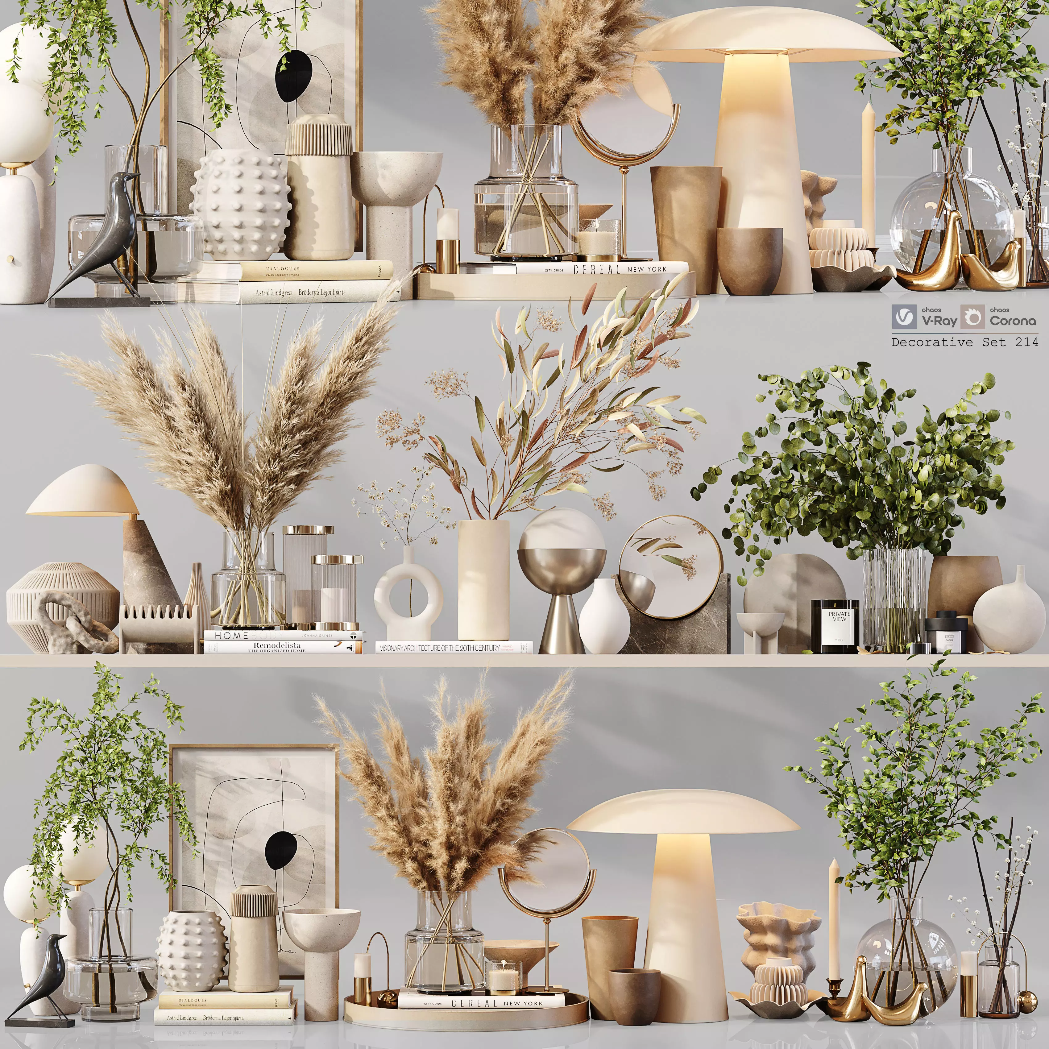 Decorative Set 214 Low-poly 3D model_0