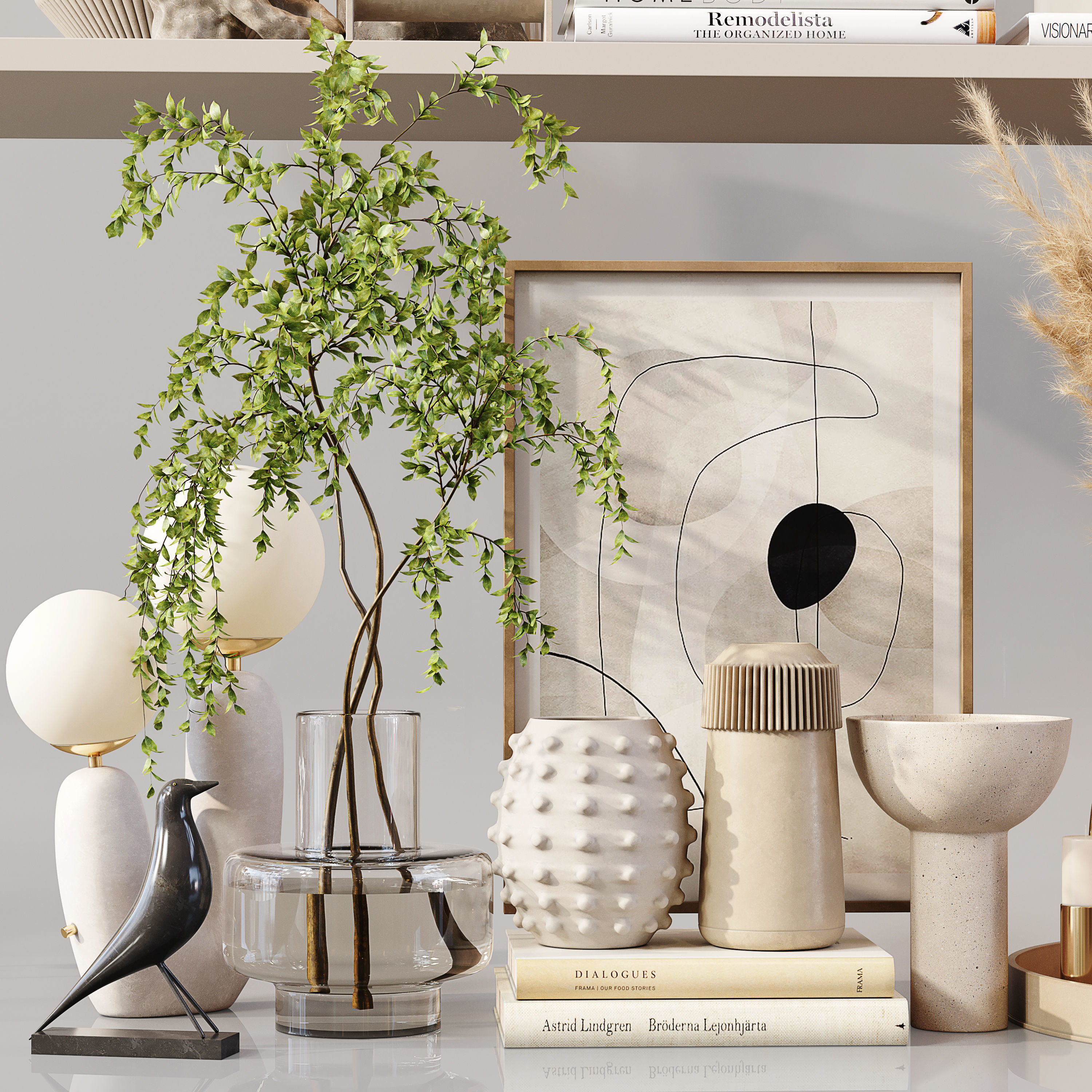 Decorative Set 214 Low-poly 3D model_2