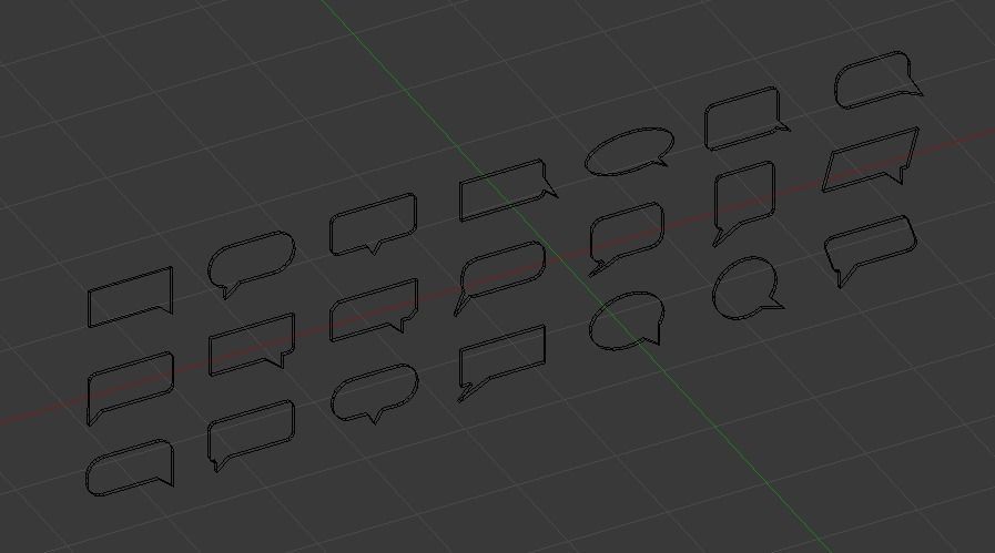 Cartoon Speech Bubble Pack Low-poly 3D model_1