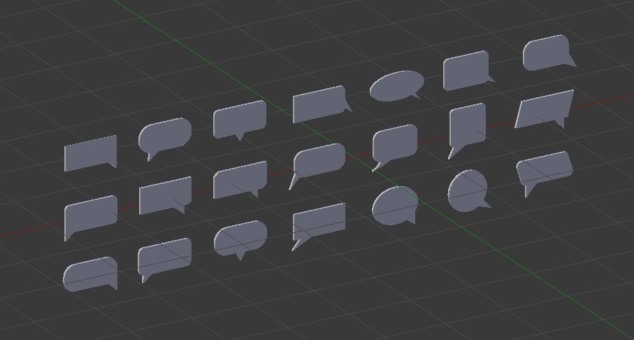 Cartoon Speech Bubble Pack Low-poly 3D model_2