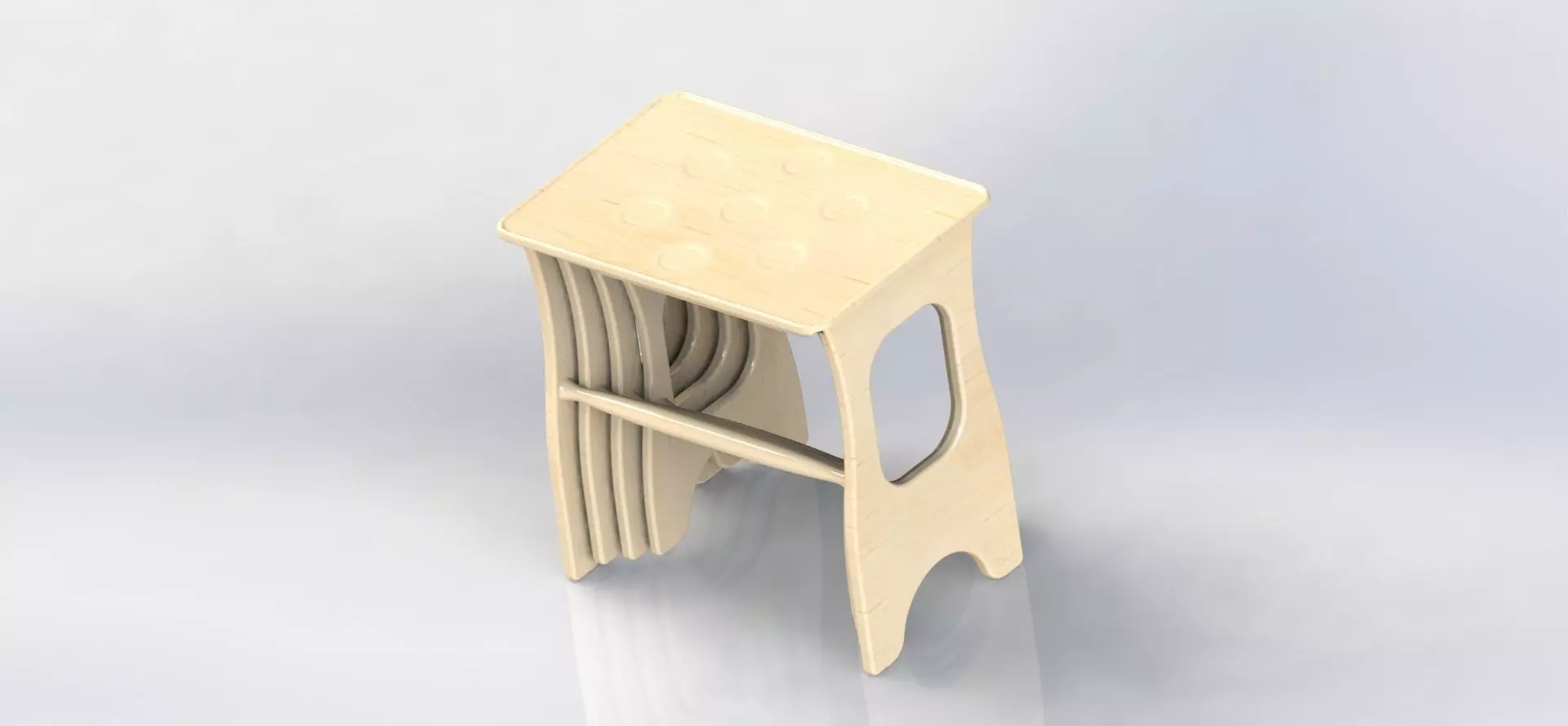 wooden coffee table 3d data 3D model_0