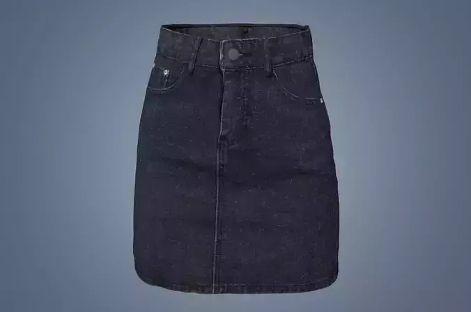 3D Denim Skirt Mini Dress 3D model