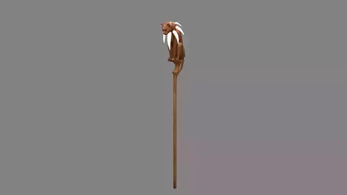 Cartoon leopard wand - wooden panther sculpture