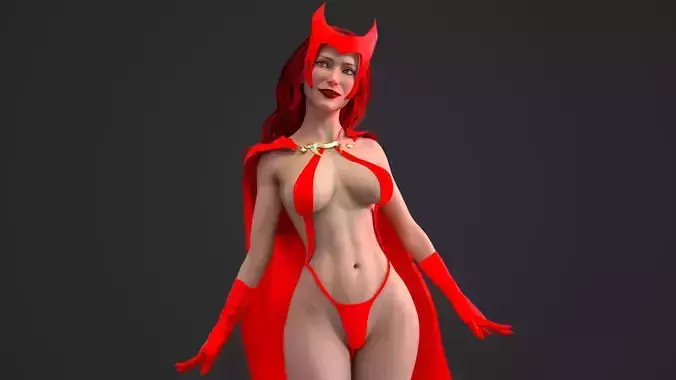 Scarlet Witch In A Monokini 3D model