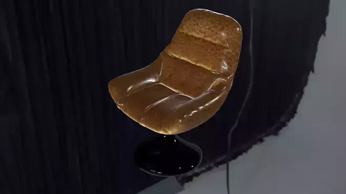 Luxurious 3D Model of Armchair with Leather Upholstery