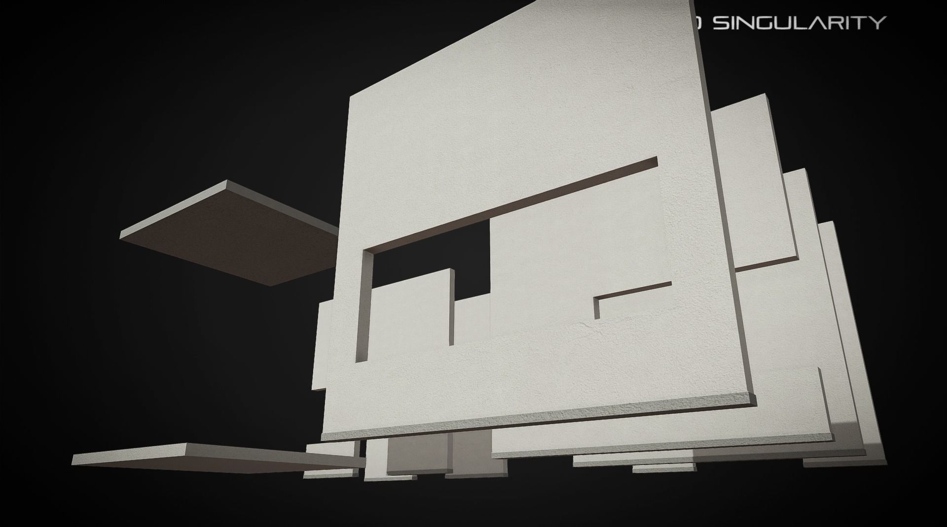 Laboratory Wall - Ceiling - Floor modules laid out Free low-poly 3D model_2