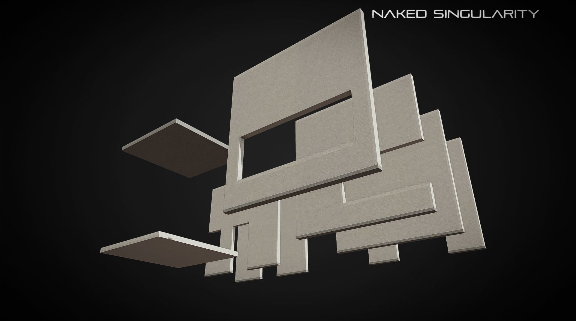 Laboratory Wall - Ceiling - Floor modules laid out Free low-poly 3D model_1