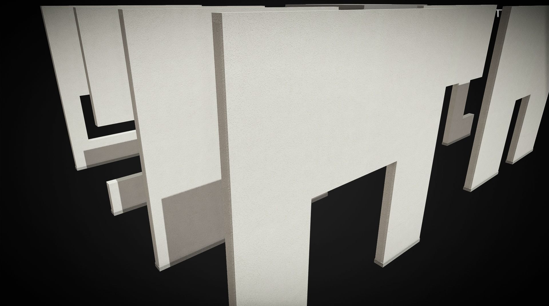 Laboratory Wall - Ceiling - Floor modules laid out Free low-poly 3D model_5