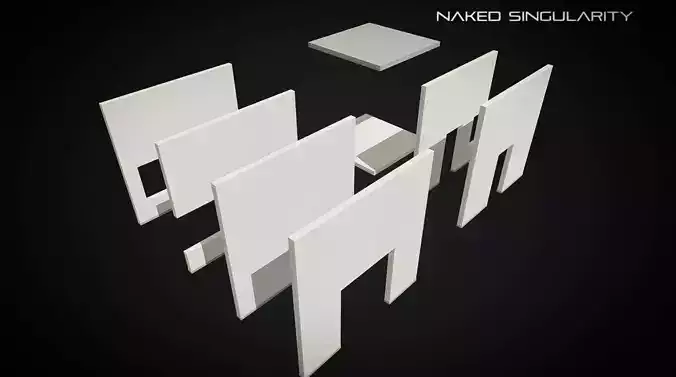 Laboratory Wall - Ceiling - Floor modules laid out Free low-poly 3D model