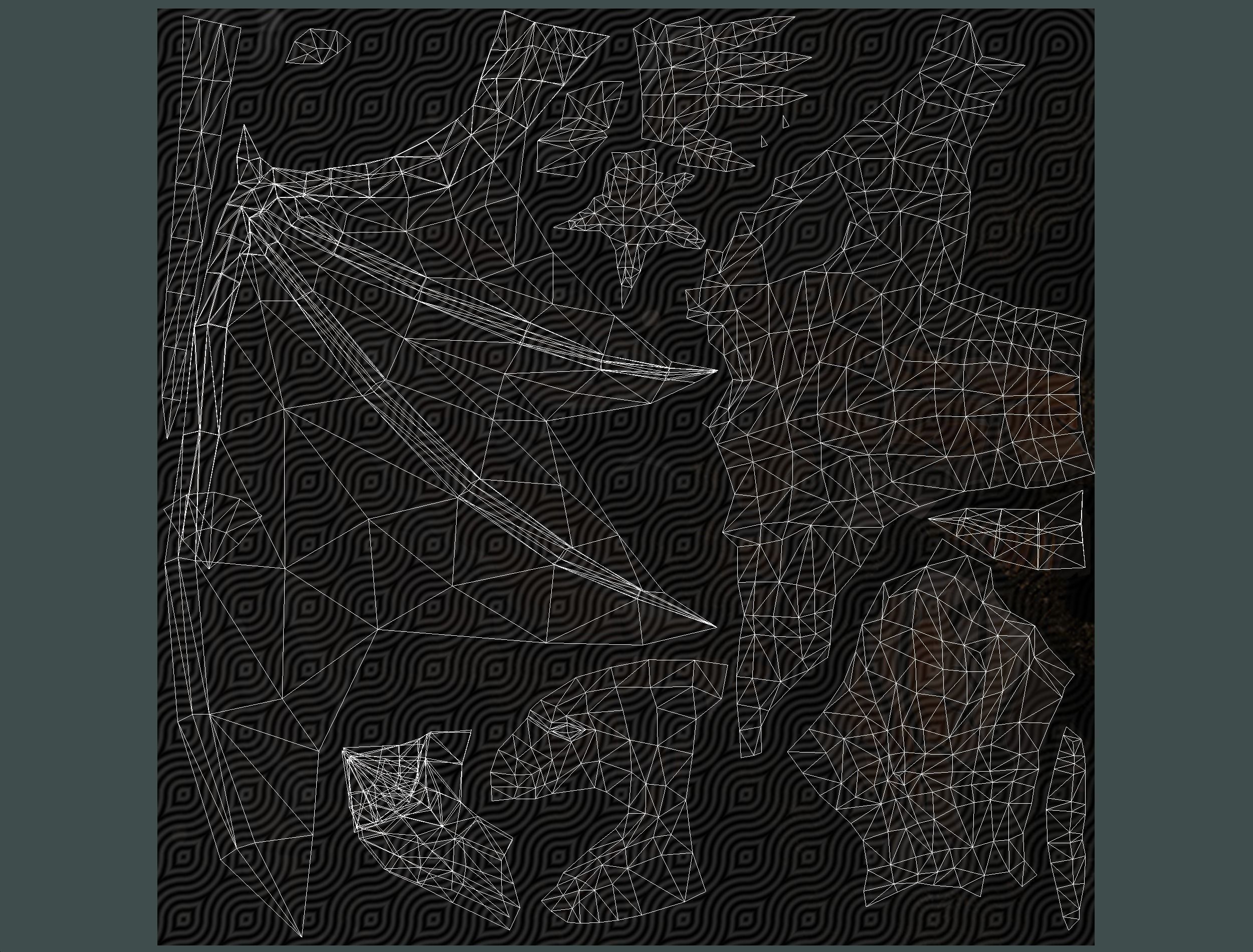 Low Poly Stone Red Fire Gargoyle Monster Low-poly 3D model_33