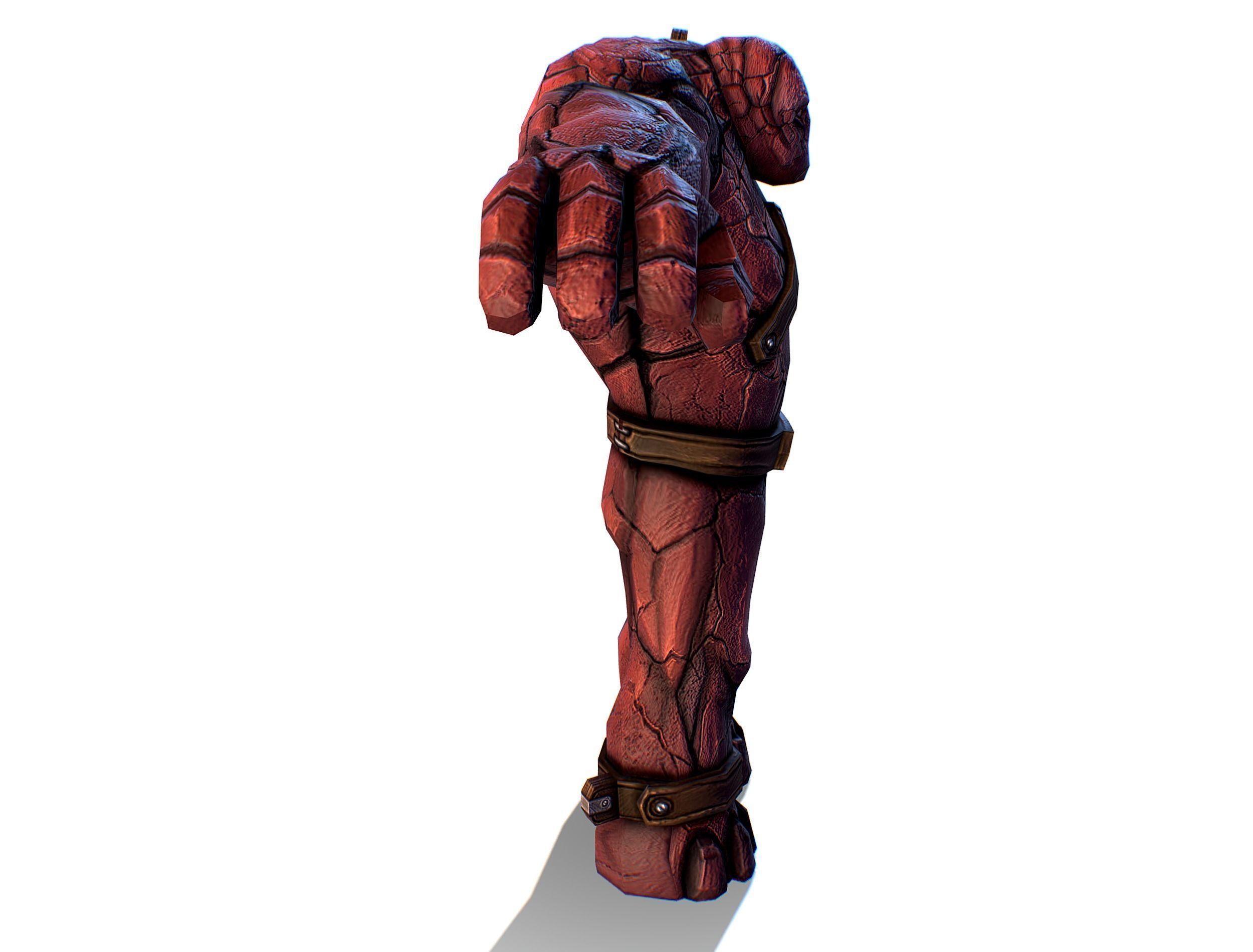 Big Red Stone Golem Monster Giant Mining Heroes Rock Low-poly 3D model_4