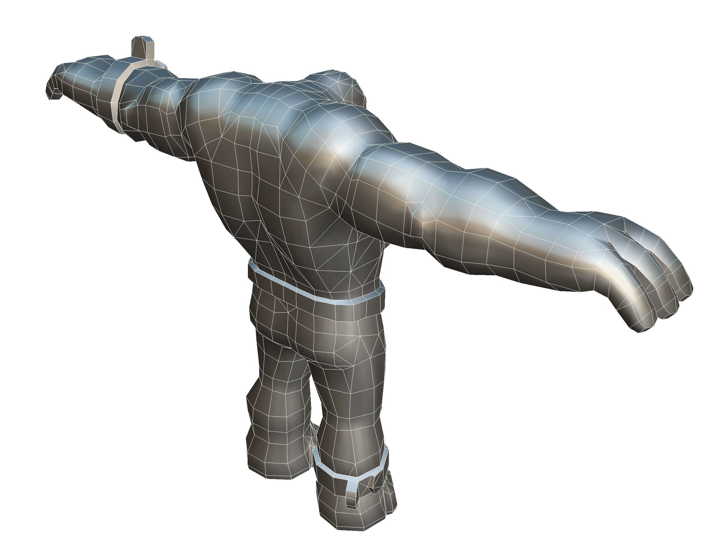 Big Red Stone Golem Monster Giant Mining Heroes Rock Low-poly 3D model_40