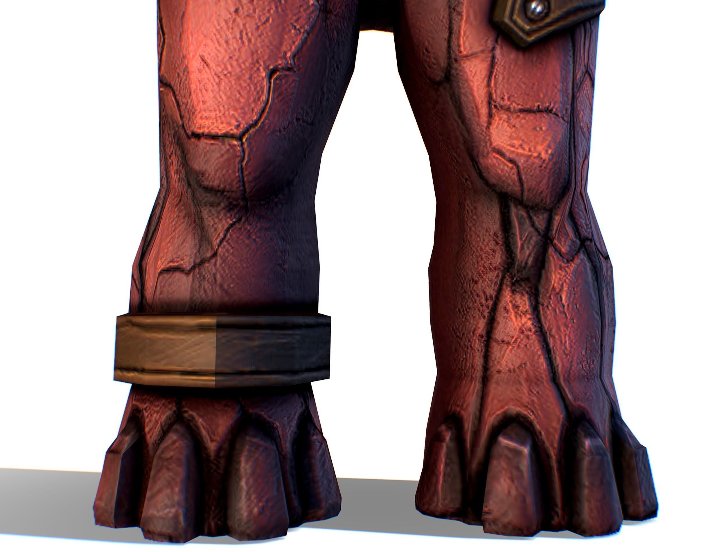 Big Red Stone Golem Monster Giant Mining Heroes Rock Low-poly 3D model_33