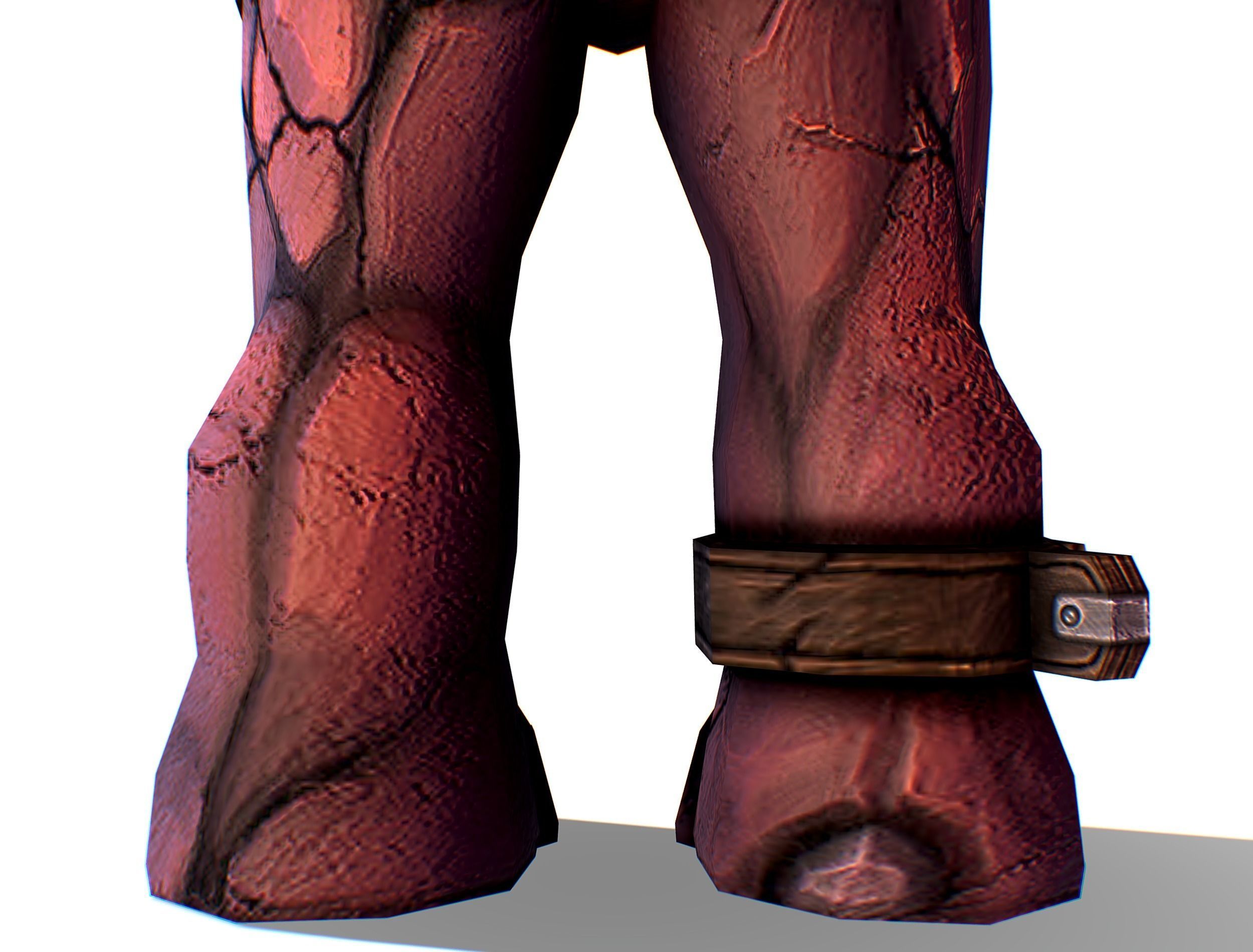 Big Red Stone Golem Monster Giant Mining Heroes Rock Low-poly 3D model_36