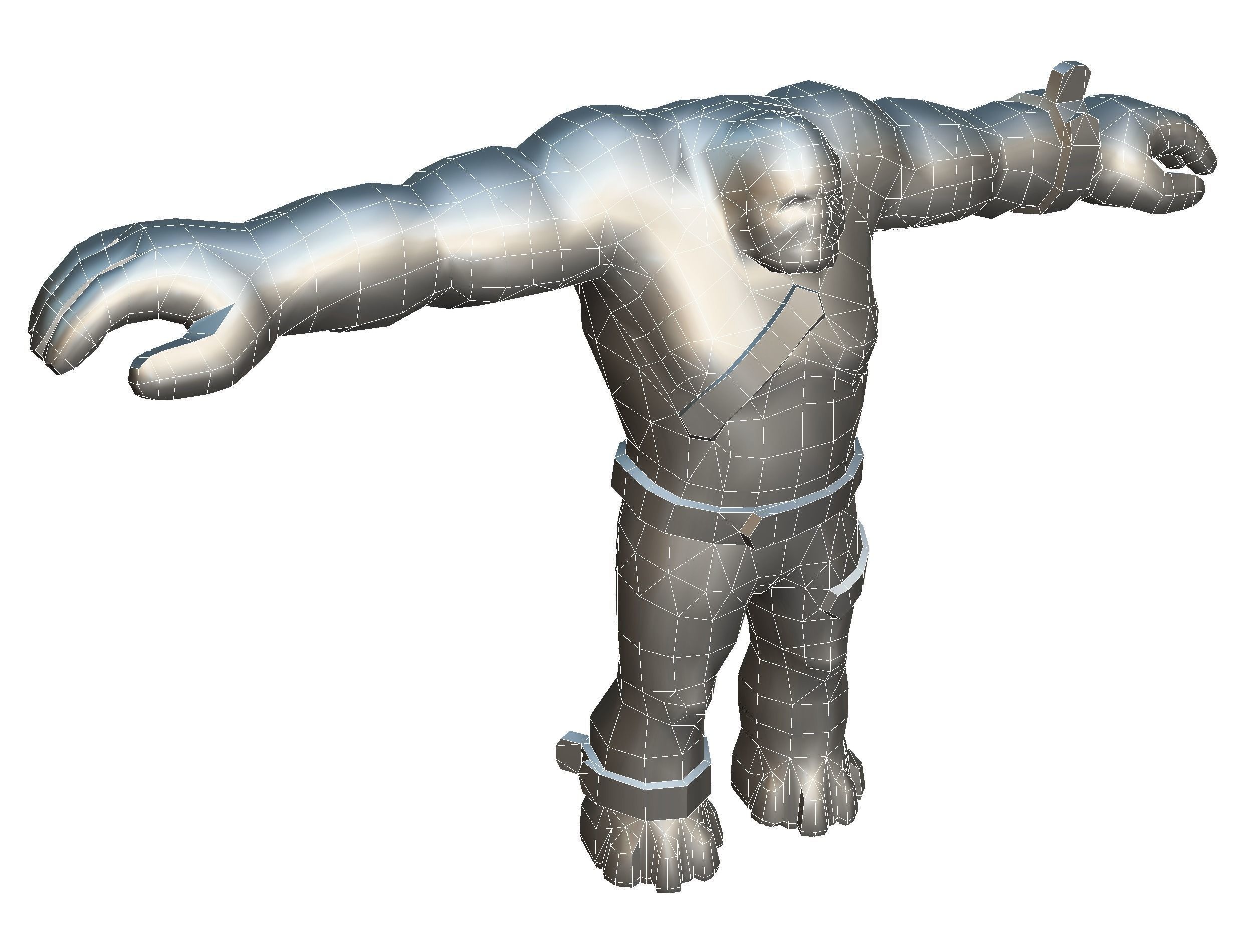 Big Red Stone Golem Monster Giant Mining Heroes Rock Low-poly 3D model_38