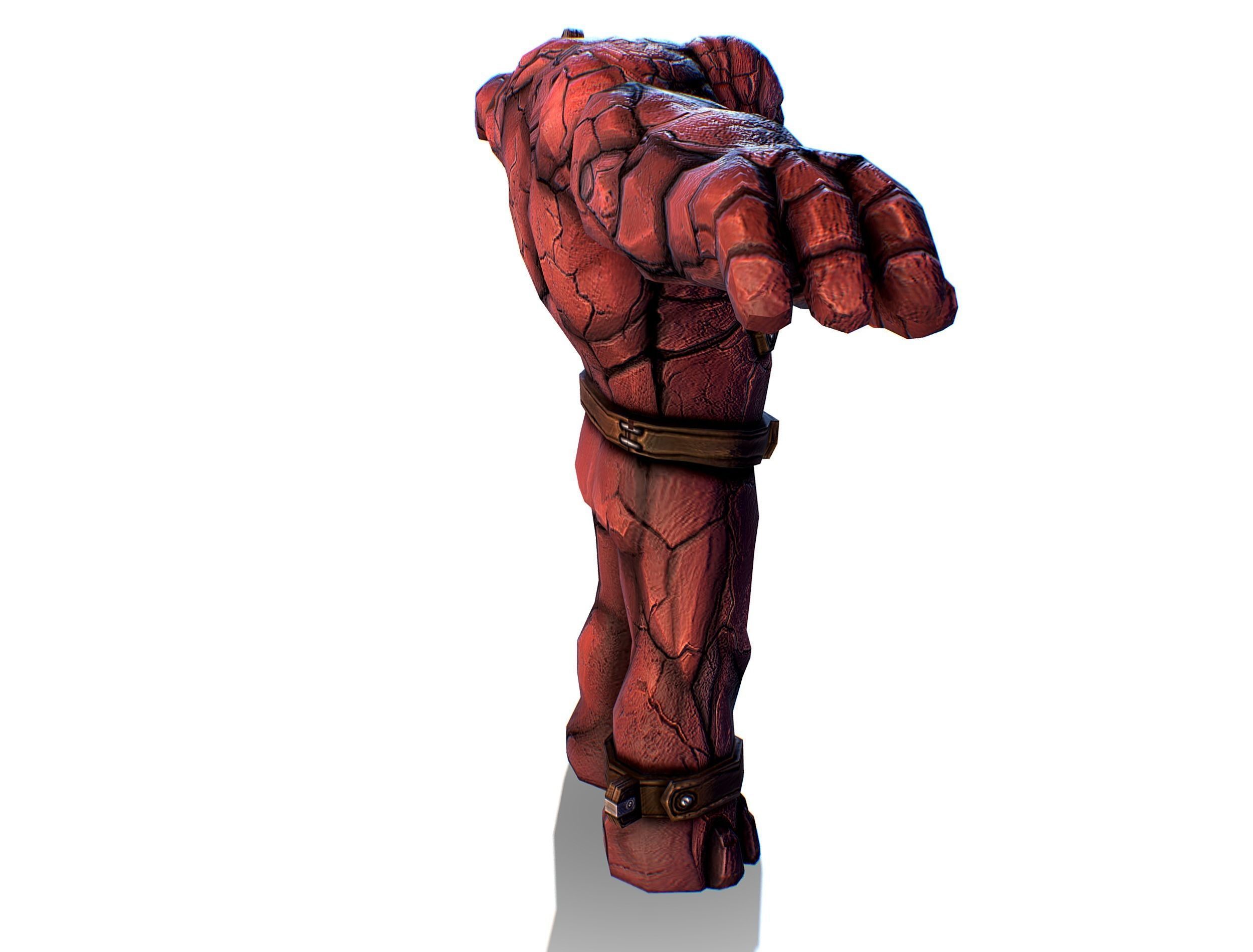 Big Red Stone Golem Monster Giant Mining Heroes Rock Low-poly 3D model_5