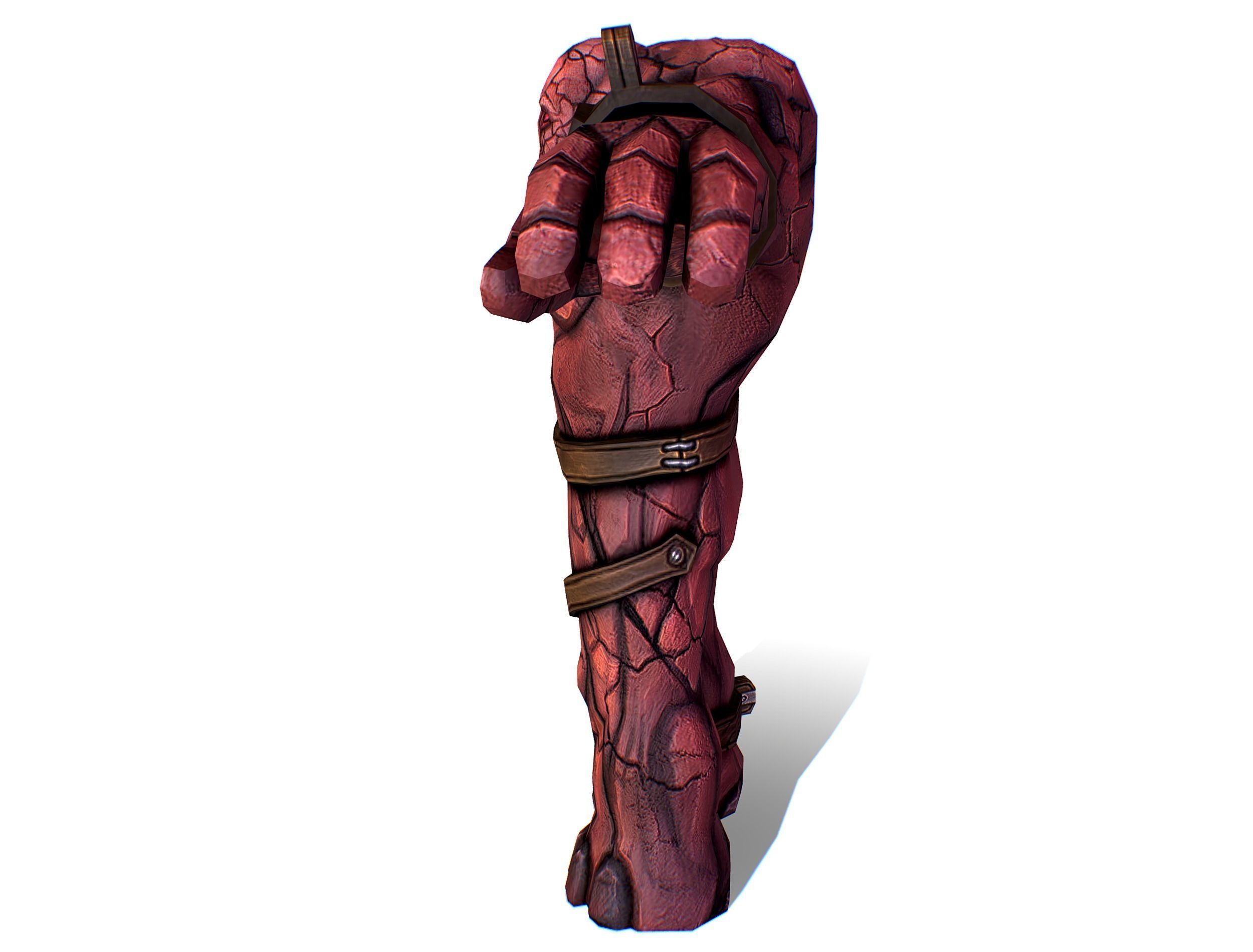 Big Red Stone Golem Monster Giant Mining Heroes Rock Low-poly 3D model_16
