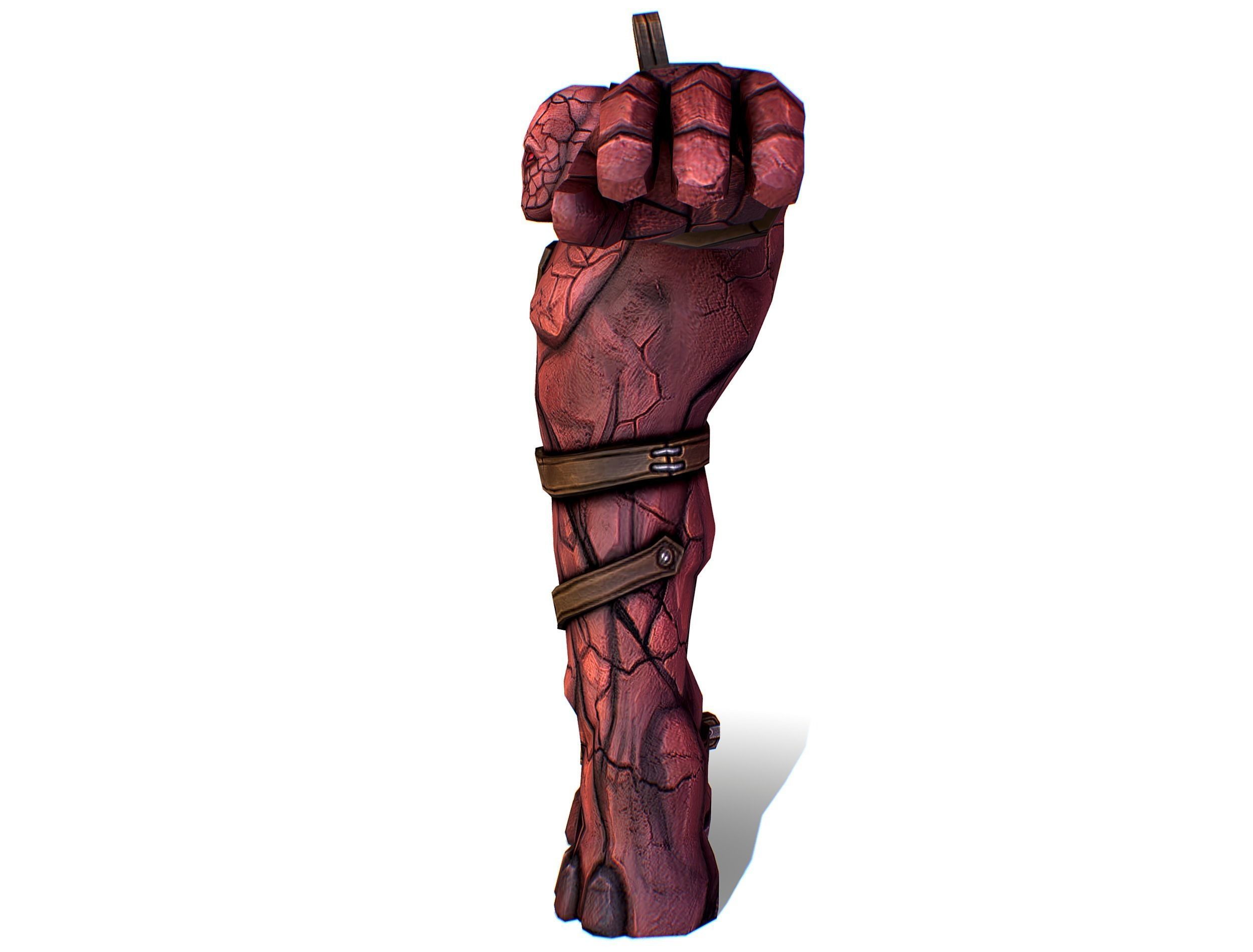 Big Red Stone Golem Monster Giant Mining Heroes Rock Low-poly 3D model_26