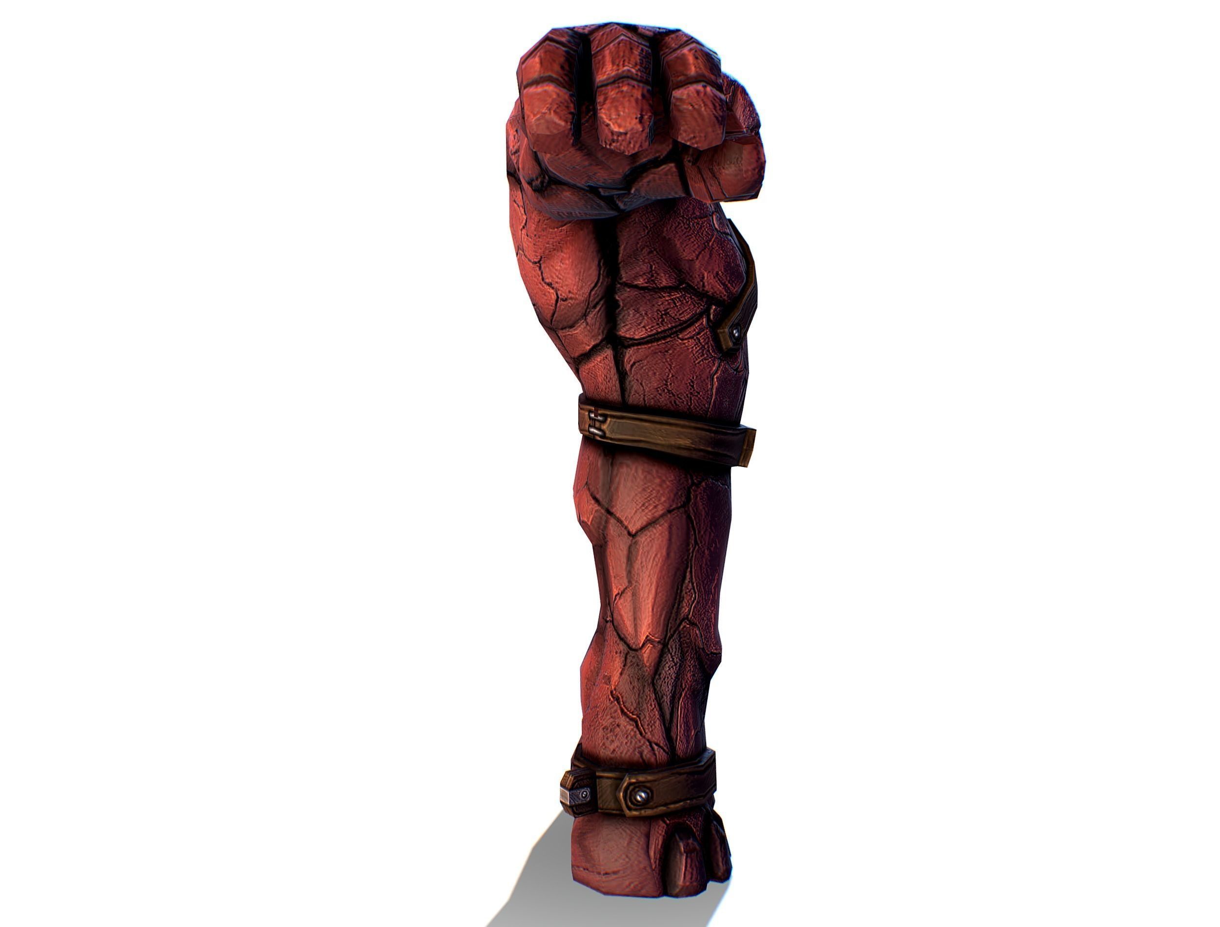 Big Red Stone Golem Monster Giant Mining Heroes Rock Low-poly 3D model_24